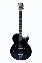 Load image into Gallery viewer, Glen Burton USA Chicago 775 hollow body electric jazz guitar in black with rosewood fingerboard and humbucker pickups