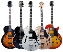 Load image into Gallery viewer, Glen Burton USA Chicago 775 Style hollow body electric guitars in various colors with maple body and rosewood fingerboard