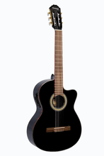 Charger l'image dans la galerie, Huntington USA Deluxe black classical cutaway acoustic electric guitar with rosewood fingerboard and 4 band EQ system