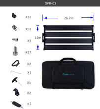 Charger l'image dans la galerie, Pédalier de guitare - Guitto Fixture Blocks Pédalier à effets fixes en alliage d'aluminium super léger avec sac de transport sans velcro (GPB-03 grande taille 66,7 x 33,2 cm)