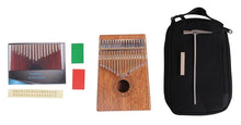 Load image into Gallery viewer, Kalimba 17 Keys All Solid Mahogany with Carrying Bag, Tuning Key
