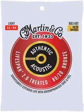 Charger l'image dans la galerie, CORDES GUITARE MARTIN MA140T LIGHT 12 - 54 BRONZE 80/20 AUTHENTIC ACOUSTIC LIFESPAN® 2.0