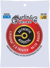 Charger l'image dans la galerie, CORDES GUITARE MARTIN MA150T MEDIUM 12 - 56 BRONZE 80/20 AUTHENTIC ACOUSTIC LIFESPAN® 2.0