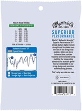 Load image into Gallery viewer, MARTIN MA170 EXTRA LIGHT 10 - 47 BRONZE 80/20 AUTHENTIC ACOUSTIC SUPERIOR PERFORMANCE SP® GUITAR STRINGS