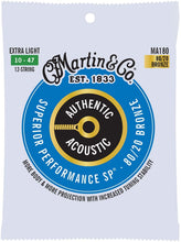 Charger l'image dans la galerie, MARTIN MA180 EXTRA LIGHT 10 - 47 BRONZE 80/20 12 CORDES ACOUSTIQUE AUTHENTIQUE PERFORMANCE SUPÉRIEURE SP® CORDES DE GUITARE
