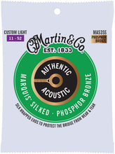 Charger l'image dans la galerie, MARTIN MA535S CUSTOM LIGHT 11 - 52 BRONZE PHOSPHORE CORDES DE GUITARE ACOUSTIQUE MARQUIS® SILKED AUTHENTIQUE
