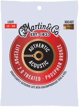 Load image into Gallery viewer, MARTIN MA540T LIGHT 12 - 54 PHOSPHOR BRONZE AUTHENTIC ACOUSTIC LIFESPAN® 2.0 GUITAR STRINGS