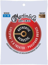 Charger l'image dans la galerie, Martin MA550T medium 13-56 phosphor bronze acoustic guitar strings with Lifespan 2.0 technology packaging