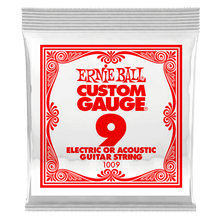 Load image into Gallery viewer, ERNIE BALL .009 PLAIN STEEL 1009 ELECTRIC OR ACOUSTIC GUITAR STRINGS-(6751255658690)
