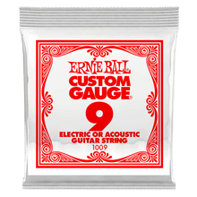 Charger l'image dans la galerie, ERNIE BALL .009 PLAIN STEEL 1009 ELECTRIC OR ACOUSTIC GUITAR STRINGS-(6751255658690)