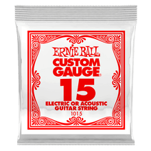 Load image into Gallery viewer, ERNIE BALL .015 PLAIN STEEL ELECTRIC OR ACOUSTIC GUITAR STRINGS-(6752753418434)
