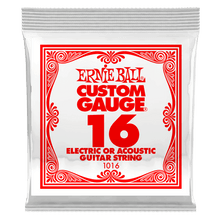 Load image into Gallery viewer, ERNIE BALL .016 PLAIN STEEL ELECTRIC OR ACOUSTIC GUITAR STRINGS-(6752755089602)

