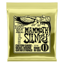 Load image into Gallery viewer, ERNIE BALL 2214 MAMMOTH SLINKY NICKEL WOUND ELECTRIC GUITAR STRINGS - 12-62 GAUGE-(6632629764290)