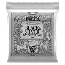 Load image into Gallery viewer, ERNIE BALL ERNESTO PALLA 2406 BLACK & SILVER NYLON CLASSICAL GUITAR STRINGS-(6924794396866)