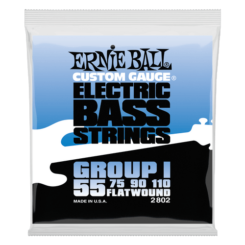 ERNIE BALL FLATWOUND GROUP 1 2802 ELECTRIC BASS STRINGS - 55-110 GAUGE-(6924778995906)