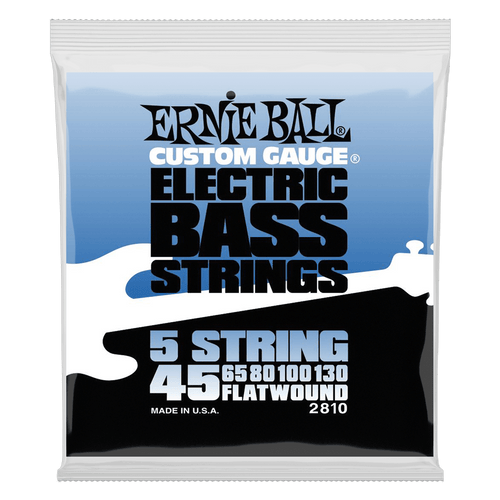 ERNIE BALL 2810 FLATWOUND 5-STRING ELECTRIC BASS STRINGS - 45-130 GAUGE-(6669556220098)
