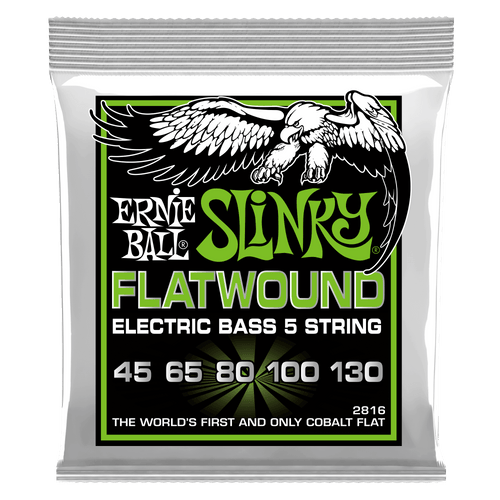 ERNIE BALL REGULAR SLINKY 5-STRING FLATWOUND ELECTRIC BASS STRINGS - 45-130 GAUGE-(7480905990399)
