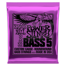 Load image into Gallery viewer, ERNIE BALL 2821 POWER SLINKY 5-STRING NICKEL WOUND ELECTRIC BASS STRINGS - 50-135 GAUGE-(6637176422594)