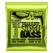 Load image into Gallery viewer, ERNIE BALL 2856 REGULAR SLINKY NICKEL WOUND SHORT / MEDIUM SCALE BASS STRINGS - 45-105 GAUGE-(6942187847874)