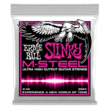 Load image into Gallery viewer, ERNIE BALL SUPER SLINKY 2923 M-STEEL ELECTRIC GUITAR STRINGS - 9-42 GAUGE-(6924730630338)