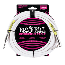 Load image into Gallery viewer, ERNIE BALL 20' STRAIGHT / ANGLE INSTRUMENT CABLE - WHITE P06047-(6841182453954)