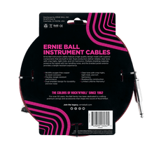 Load image into Gallery viewer, ERNIE BALL 25' BRAIDED STRAIGHT / ANGLE INSTRUMENT CABLE - BLACK / RED P06062-(6710050259138)