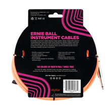 Load image into Gallery viewer, ERNIE BALL 25' BRAIDED STRAIGHT / ANGLE INSTRUMENT CABLE - NEON ORANGE P06067-(6710063759554)