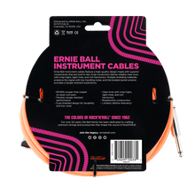 Load image into Gallery viewer, ERNIE BALL 10' BRAIDED STRAIGHT / ANGLE INSTRUMENT CABLE - NEON ORANGE P06079-(6704879141058)