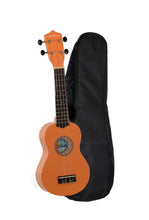 Load image into Gallery viewer, Hula Beach USA colorful soprano ukulele with basswood body, rosewood fingerboard, smooth tuned gears, and nylon gig bag