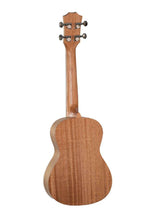 Load image into Gallery viewer, Hula Beach USA Deluxe Natural Mahogany Concert Ukulele back view with rosewood fingerboard and chrome tuners