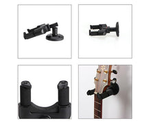 Charger l'image dans la galerie, Support mural pour instrument avec butées de sécurité - Convient à tous les instruments guitares, basse, mandoline, banjo, ukulélé