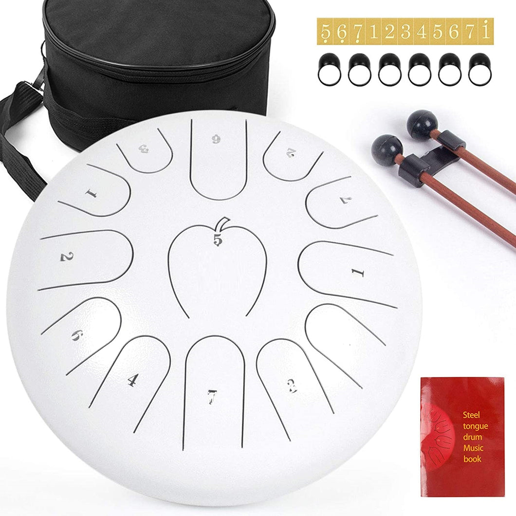 Tongue Drum / Steel Handpan Drum with Accessories 13 Note / 12 Inch