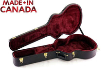 Charger l'image dans la galerie, Deluxe Arch Top Hardshell jumbo acoustic guitar case with plush interior and heavy-duty hardware, made in Canada