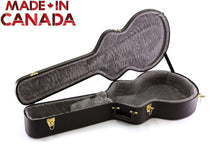 Charger l'image dans la galerie, Hardshell classical guitar case made in Canada with plush interior, heavy-duty vinyl cover, metal fasteners, and large accessory compartments
