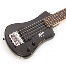 Load image into Gallery viewer, Hofner HOF-HCT-SHB- BK-O Shorty Electric Travel Bass Guitar - Black - with Gig Bag