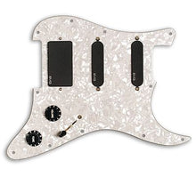 Charger l'image dans la galerie, EMG Kirk Hammett Strat Pickguard Setup KH20 Black - S/S/81 combo w/White Pearloid 3 Ply Pickguard-(6580325417154)