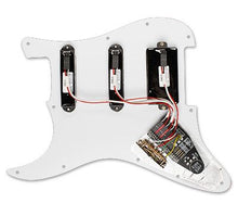 Charger l'image dans la galerie, EMG Kirk Hammett Strat Pickguard Setup KH20 Black - S/S/81 combo w/White Pearloid 3 Ply Pickguard-(6580325417154)