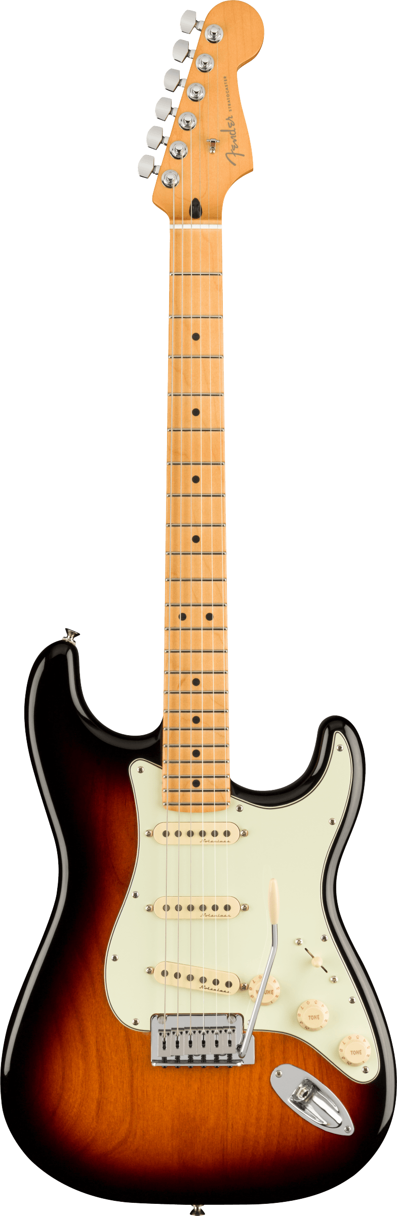 Fender Player Plus Stratocaster®, Maple Fingerboard, 3-Color Sunburst Electric Guitar - See Description