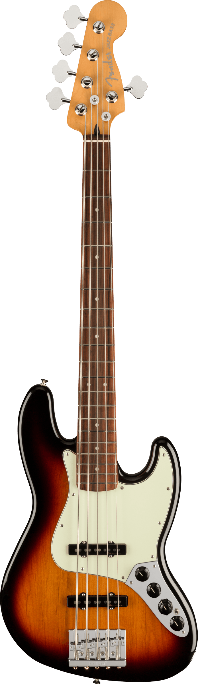 Fender Player Plus Active Jazz Bass® V, Pau Ferro Fingerboard, 3-Tone Sunburst - See Description