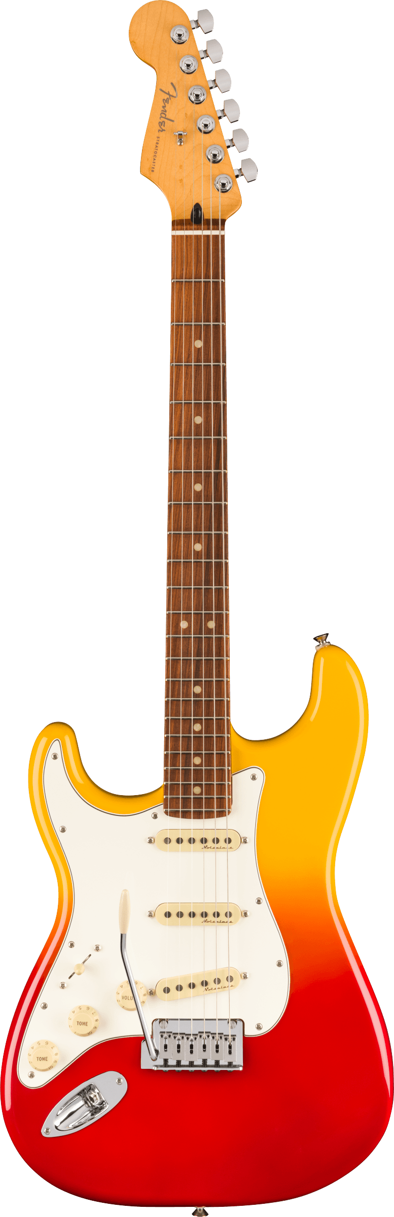 Fender Player Plus Stratocaster®, Left-Hand, Pau Ferro Fingerboard, Tequila Sunrise Electric Guitar - See Description