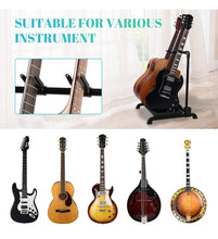 Load image into Gallery viewer, GUITTO Multi Guitar Rack Stand Foldable Universal Display Rack Portable Guitar Holder for Band Stage Bass Acoustic Guitar - 3 Holder GGS-12
