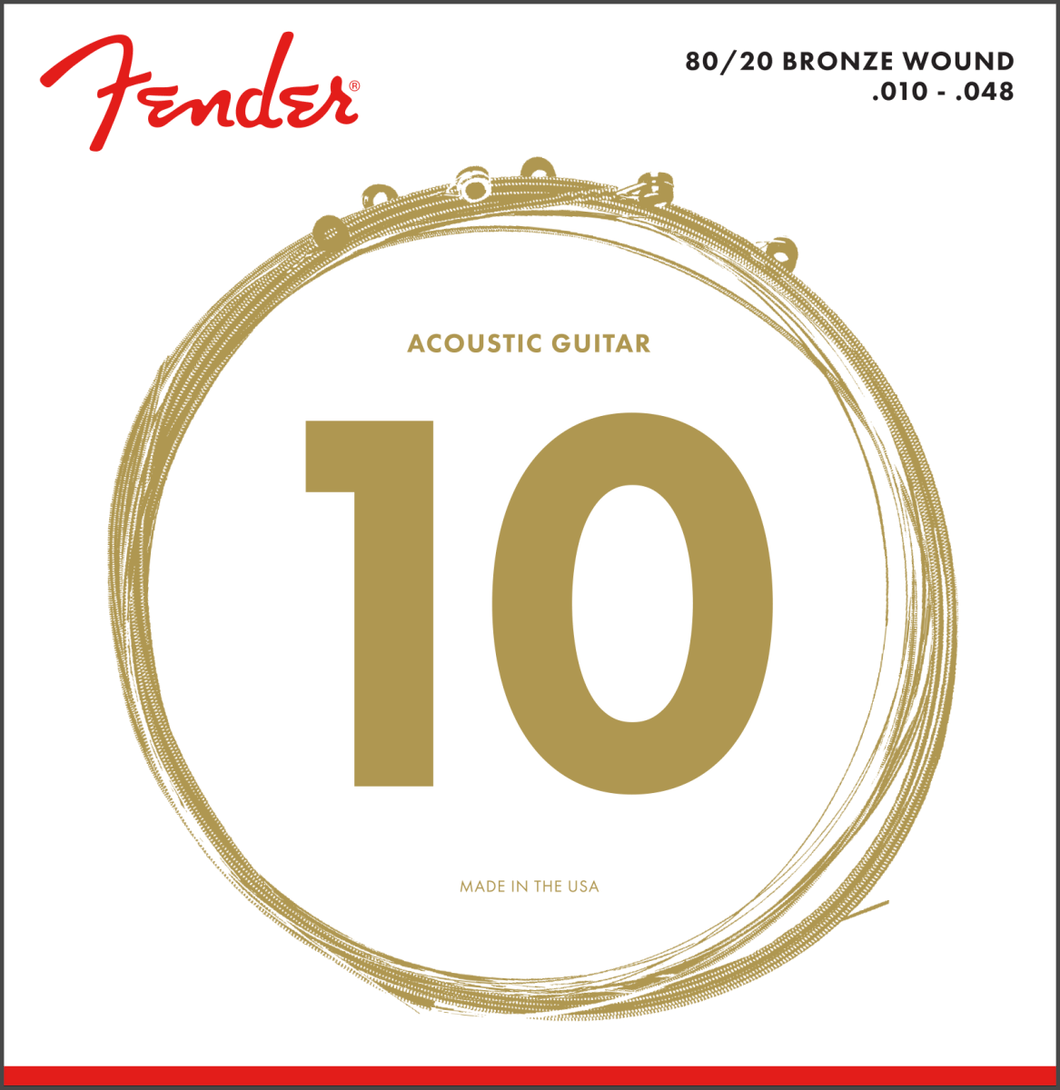 FENDER 80/20 Bronze Acoustic Strings, Ball End