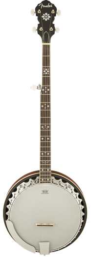 Fender FB-54 Banjo, Natural, Mahogany Resonator, Aluminum Tone Ring - See Dscription