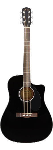 Fender CD-60SCE Dreadnought, Walnut Fingerboard, Black - See Description