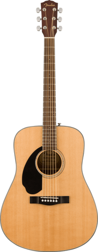 Fender CD-60S Left-Handed Dreadnought Acoustic Guitar - Natural Walnut Finish