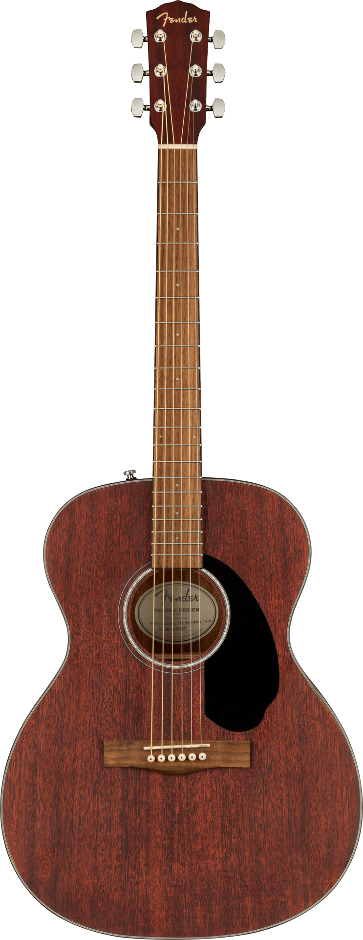 Fender CC-60S All-Mahogany Concert Acoustic Guitar, Easy-Play Neck, Walnut Fingerboard