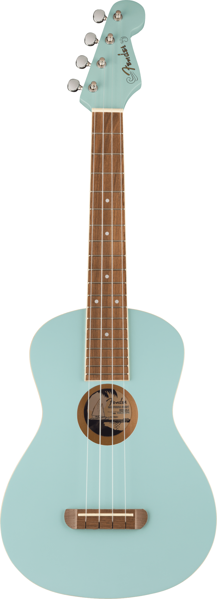 Fender FSR Avalon Tenor Ukulele, Walnut Fingerboard, Daphne Blue - See Description