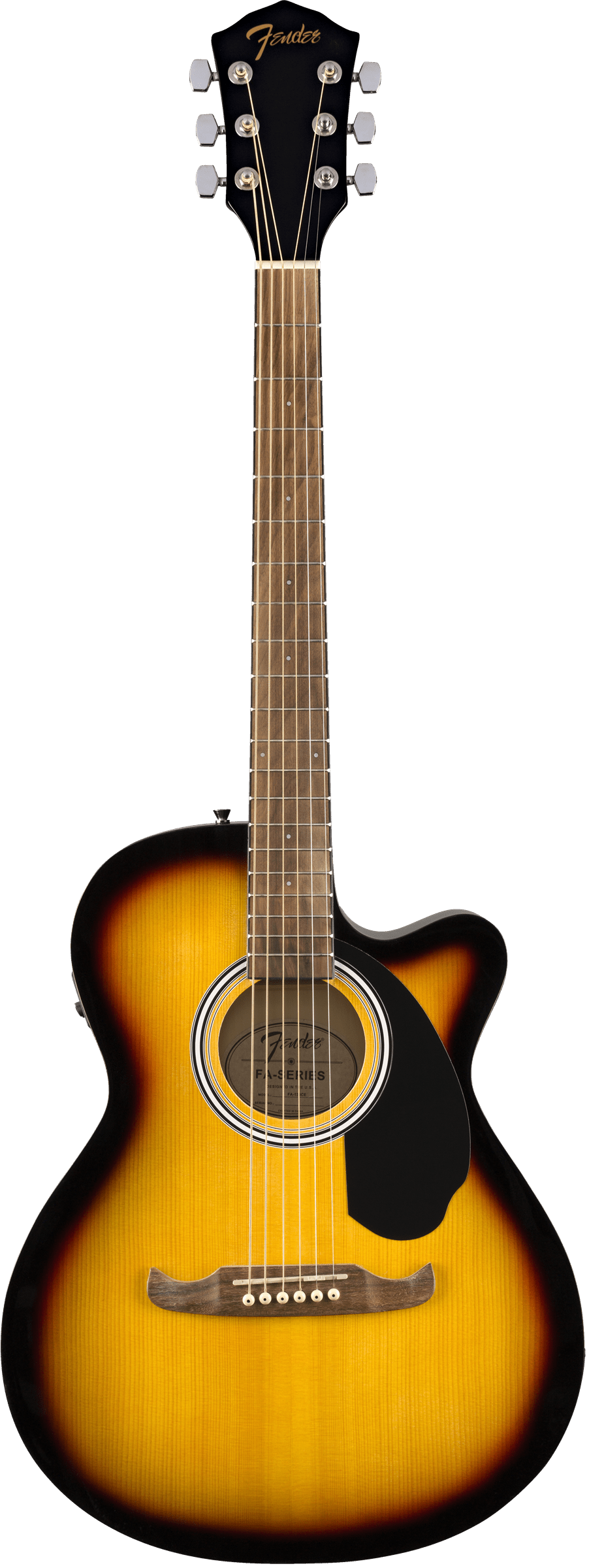 Fender FA-135CE Concert, Walnut Fingerboard, Sunburst Acoustic Guitar - See Description
