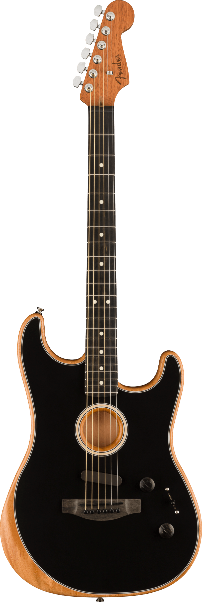 Fender  American Acoustasonic® Strat®, Ebony Fingerboard, Black Acoustic Electric Guitar - See Description