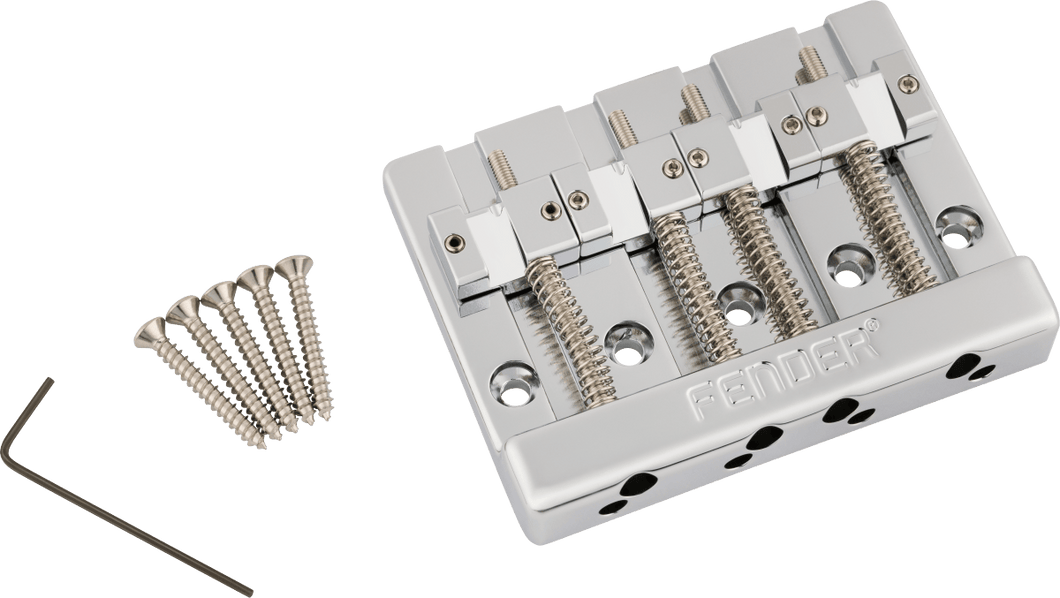 Fender® HiMass™ 4-String Bass Bridge Assembly With Brass Saddles